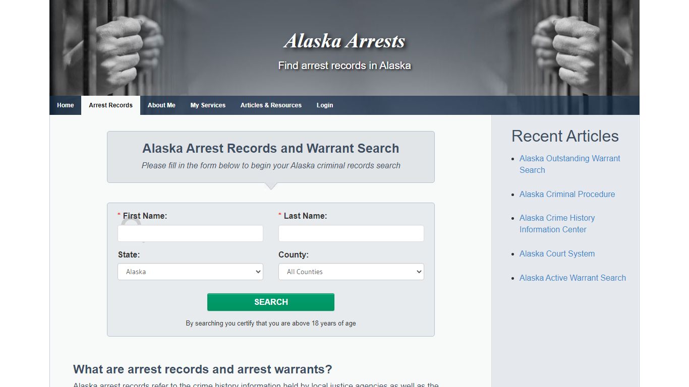 Alaska Arrest Records and Warrants Search - Alaska Arrests