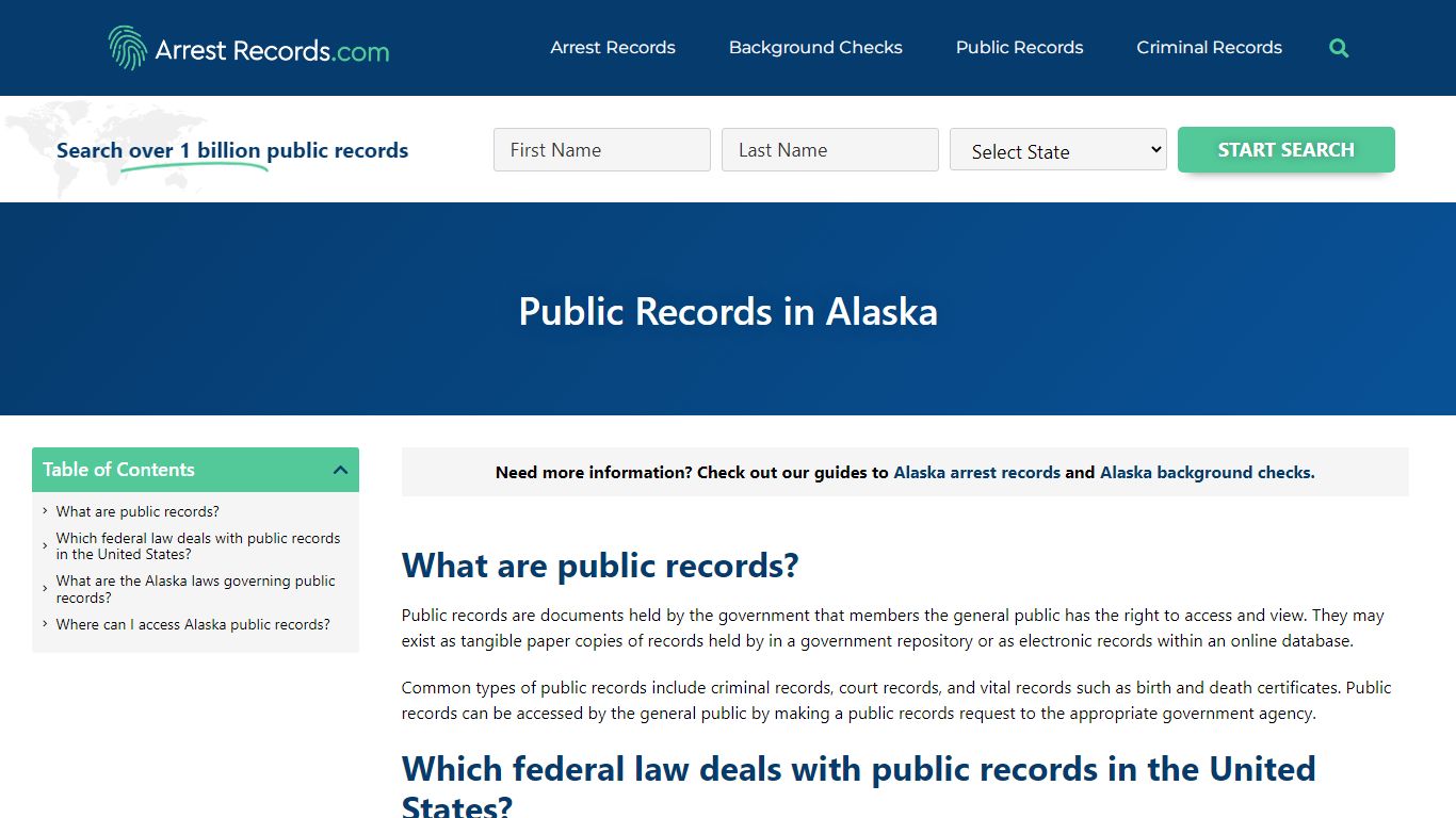 Alaska Public Records - Arrest Records.com